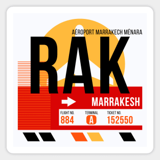 Marrakesh (RAK) Airport // Sunset Baggage Tag Magnet